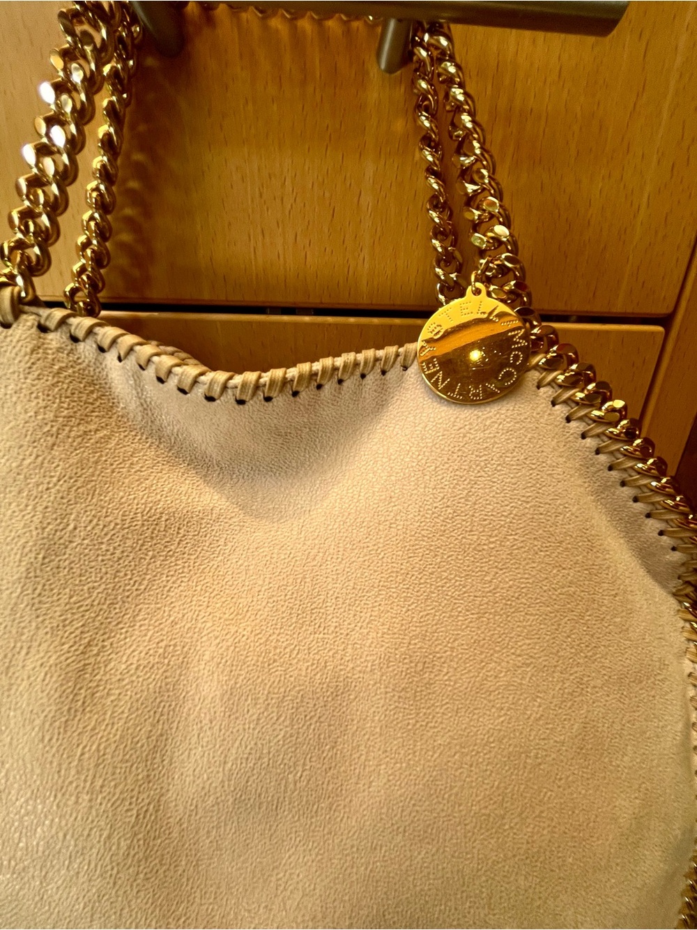 Stella McCartney Falabella Fold-Over Tote Cream Vegan with Gold - Picture 11 of 16